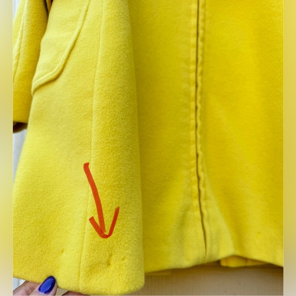 Tommy Hilfiger Yellow Wool Blend Pea Coat Jacket - Picture 14 of 15